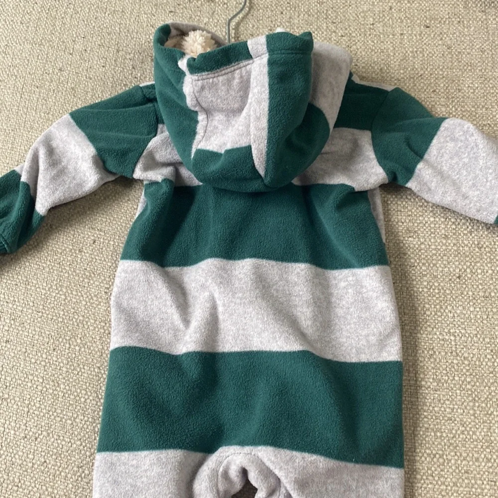 Carters Baby Boy Winter Hooded Zip Up Bodysuit Jumpsuit Bundle Lot 2 Pc.